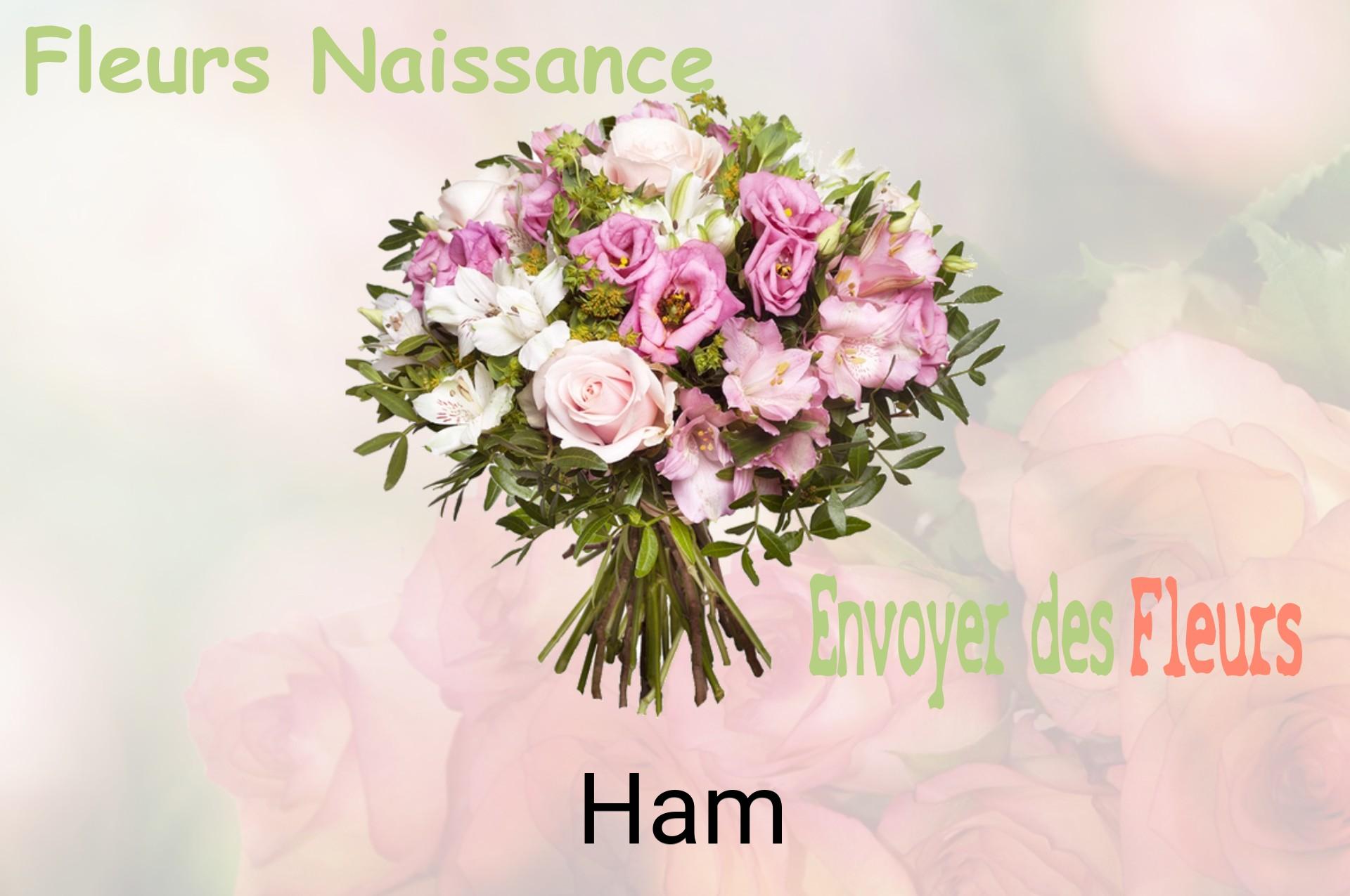 Bouquet de fleurs de naissance livré à Ham
