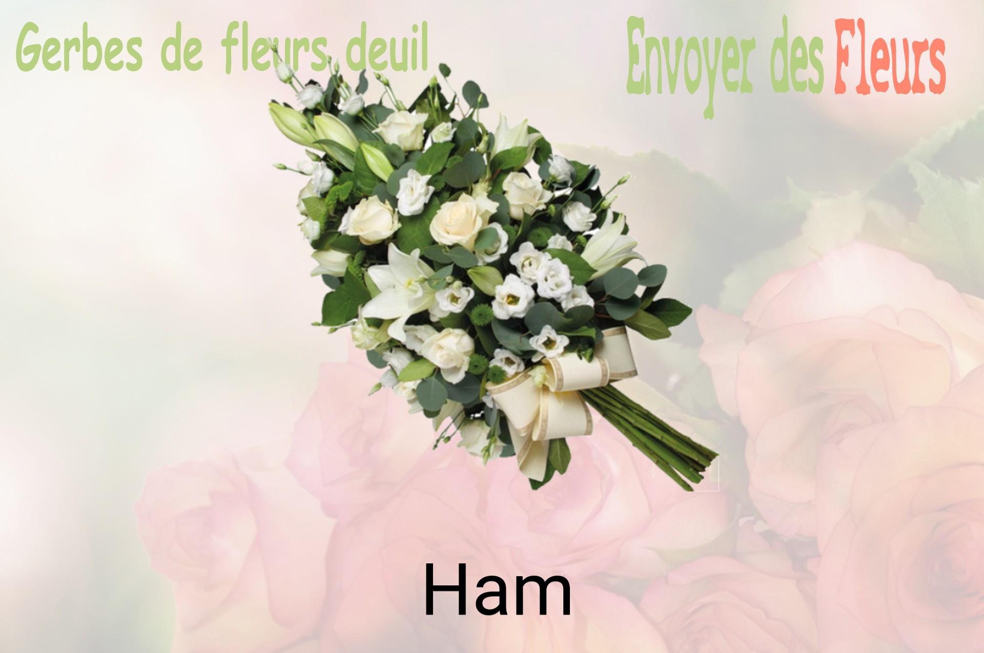 Gerbe de fleurs de deuil livrée à Ham
